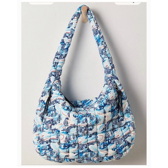 Free People Handbags - Free People, Quilted Carryall Bag, Alpine Blue, NWT, $78